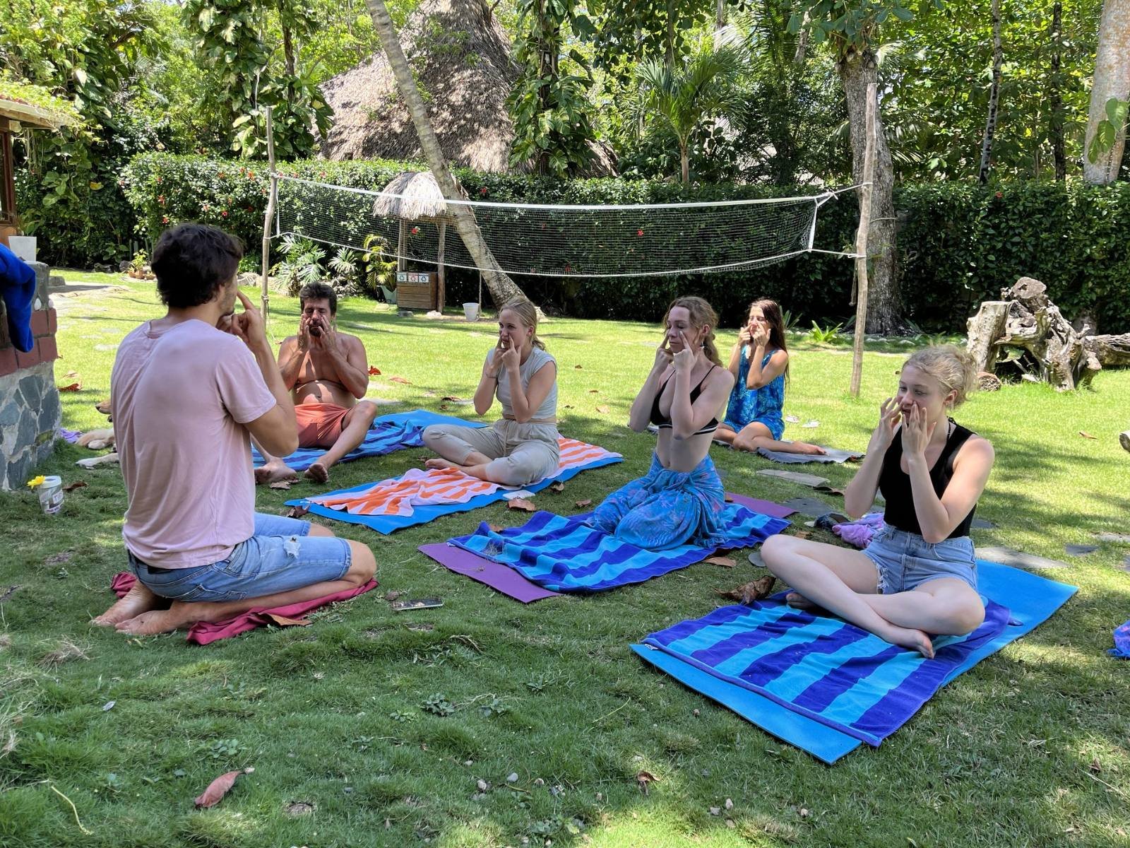 Morning yoga on the beach